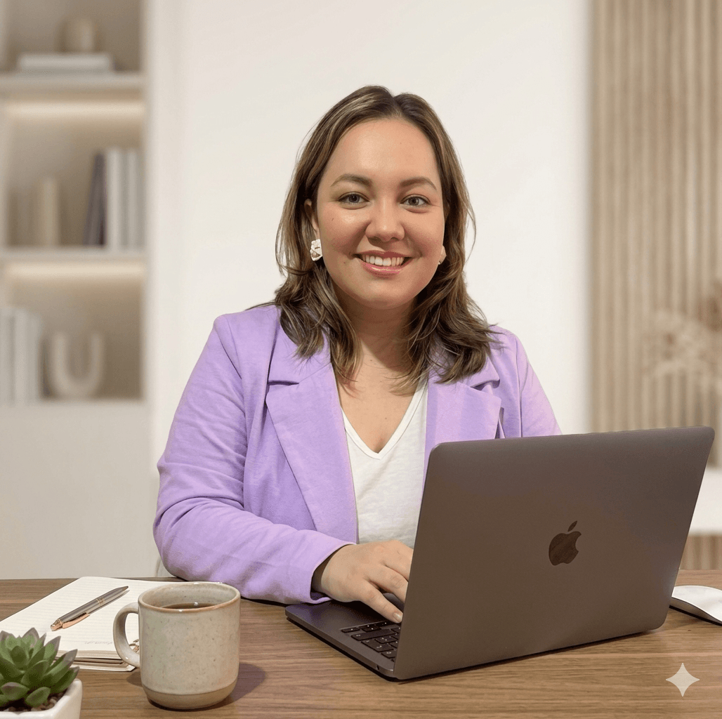 Leidy Carolina Granados Celis trabajando en su escritorio